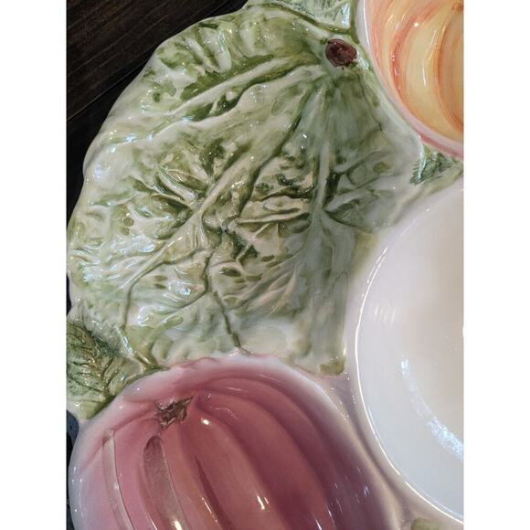 Vintage Carafina Vegetable Dip Server & Lid Serving Platter Tray Party Holiday - Picture 7 of 12